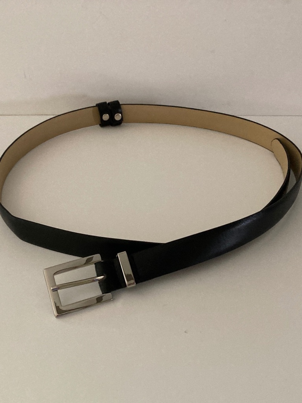 Jessica Simpson Women's Black Genuine Leather Belt/Silver Tone Buckle/L/XL/NEW!